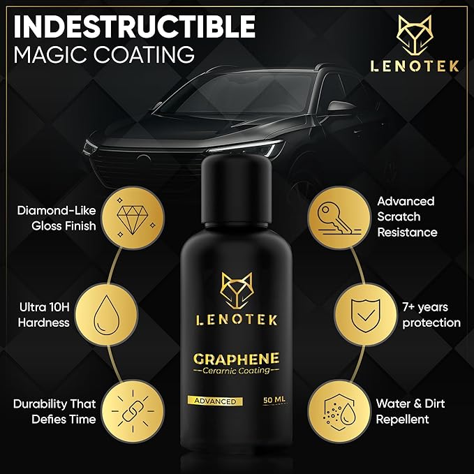 Graphene Ceramic Coating for Car – 7+ Years Durability – Nano Shield for Automobile Paint – Anti Scratch Protection – Gloss Enhancer – DIY Detailing Solution – Shiny Exterior Finish