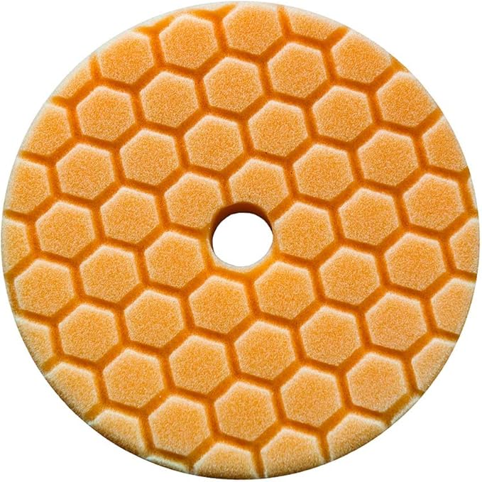 Chemical Guys BUFX112HEX5 Hex-Logic Quantum Medium-Heavy Cutting Pad, Orange (5.5 Inch Fits 5 Inch Backing Plate)