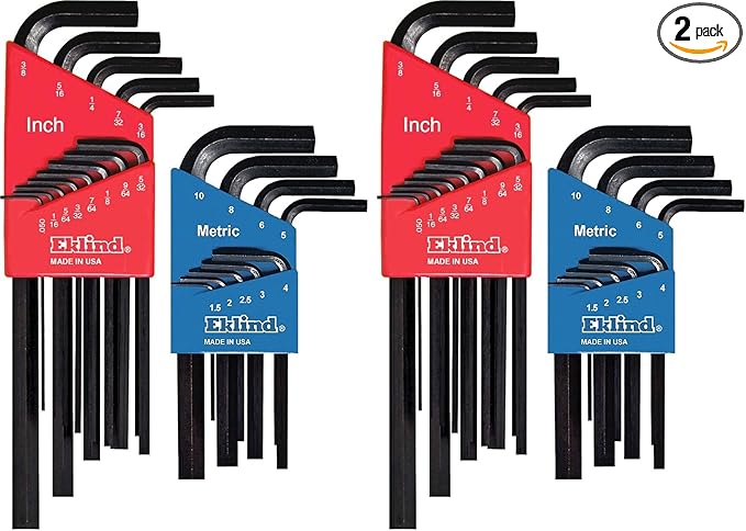 Eklind - REK10022 EKLIND 10022 Hex L-Key allen wrench Combo- Long Inch + Short MM (2 sets 22pc) (Pack of 2)