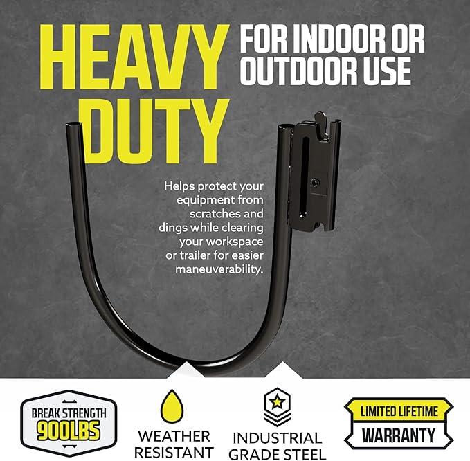 DC Cargo - E Track J Hooks (7" - 10 Pack) - Large Heavy Duty Accessories - Hanging Hooks for Your ETrack Rail System - Use in Enclosed Trailers, Box Trucks, Vans, Garage, Workshop & Warehouse