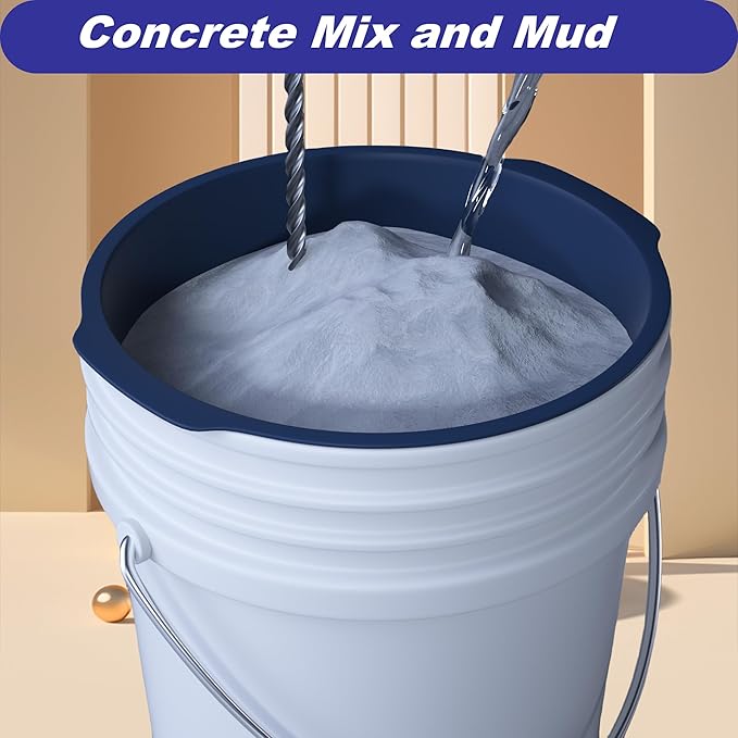5 Gallon Reusable Bucket Liner, Leakproof Concrete Tools Durable Silicone Bucket Insert, Food Grade Container for Food Storage or Thanksgiving Turkey Brine Bucket, for Paint, Thinset, Ice (Dark Blue)