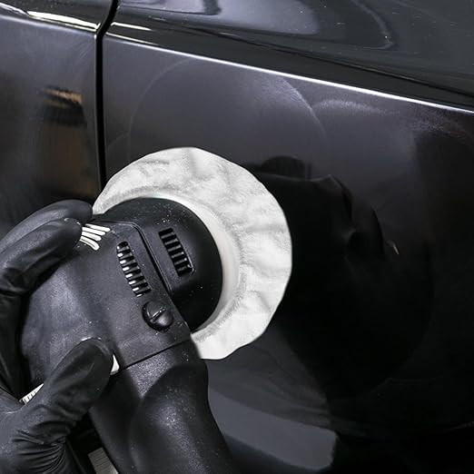 6 PCS Car Polishing Bonnet Buffing Pad Cotton Buffing Pad Cover for 5" - 6" Car Polisher, White
