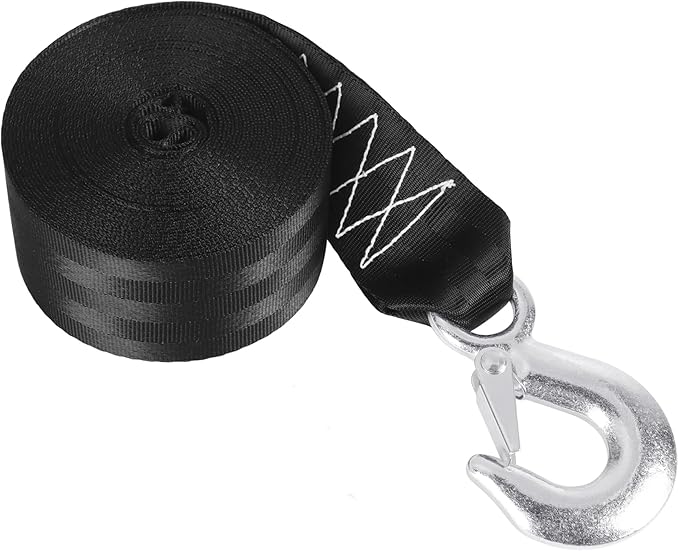 2" X 20ft Boat Winch Strap with Hook, 10000 lbs Boat Trailer Winch Strap, Boat Tow Strap for Towing Boat, ATV, Trailer, Wave Runner, Jet Ski