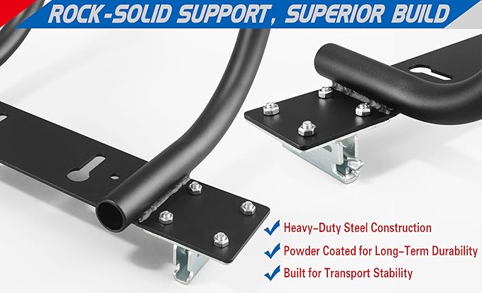 Heavy-Duty Steel 7" E-Track Motorcycle Wheel Chock,Adjustable Front Tire Stop for E-Track & X-Track Systems for Trailer & Cargo Transport Use (1 Pack)