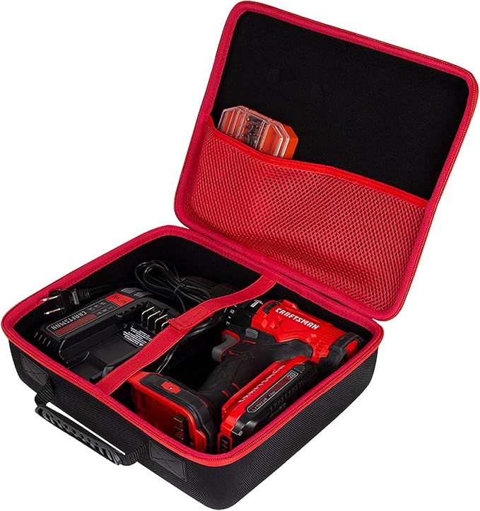 khanka Hard Storage Case Replacement for CRAFTSMAN V20 Cordless Drill/Driver Kit (CMCD700C1/CMCD701C2/CMCD710C1/CMCD711C2/CMCD711D1), Case Only