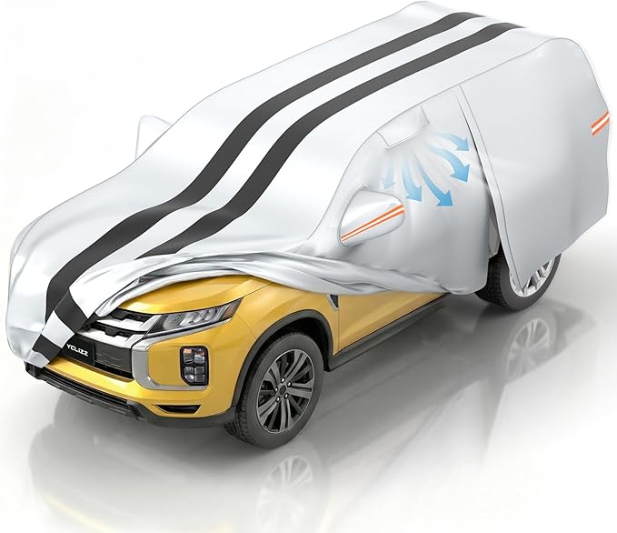 car Cover Custom Fit 2016-2026 Mitsubishi Outlander Sport, Outdoor 100% Waterproof with Breathable Vents All Weather Accessories, 10 Layers Heavy Duty Full Exterior Car Covers with Door Zippe