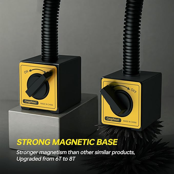 Magnetic Work Light, 9W Wood Machine Light, 900 Lumens Flexible Work Lamp for Lathe Milling Machine Drill Press, Aluminum Alloy Light Head