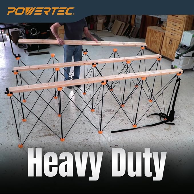 POWERTEC Arachni-Flex Portable Workbench 2x4ft Collapsible Workstand - Heavy Duty Folding Work Table Base, 2500 lbs Capacity 36 Inch Work Height, No Assembly Mobile Work Station w/Carry Strap (71926)