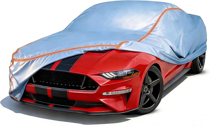 INTISAM Car Cover Waterproof All Weather 5 S Quick Install for Ford Mustang,Dodge Challenger/Charger,Model 3,Camaro Automobiles Universal Fit Sedan/Coupe/Cabrio Length 186-208 in. 6-Layer Full Cover