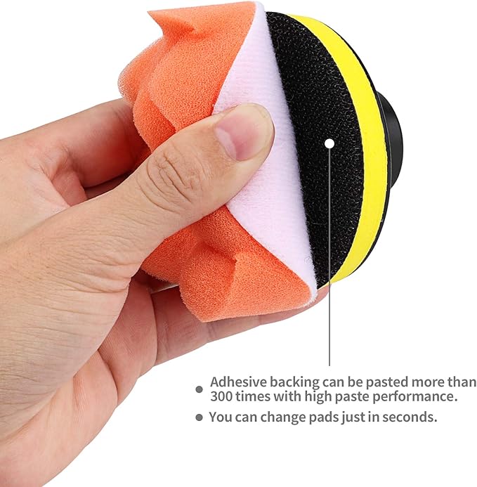 3 Inch Drill Buffing Pad, 11 Pcs Car Foam Polishing Pads Kit, Drill Buffer Polisher Attachment Buffing Kit for Car Polishing, Waxing, Sealing Glaze