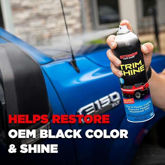 Stoner Car Care 91034-3PK Trim Shine – Black Trim and Plastic Restorer for Cars – Vinyl and Plastic Trim Protectant Coating for Interior and Exterior Use – Fast-Drying No Sling – 12 oz (Pack of 3)
