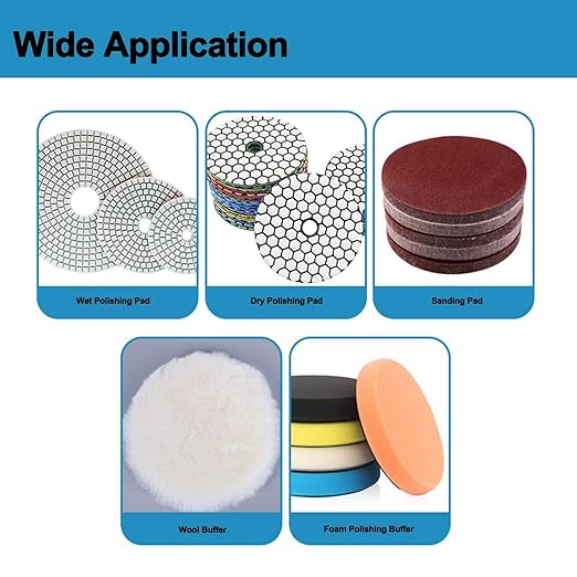 4 Inch Polishing Backing Pad Heavy-Duty Aluminium Backer for Diamond Polishing Pad Holder Hook and Loop Connector 5/8"-11 Thread…