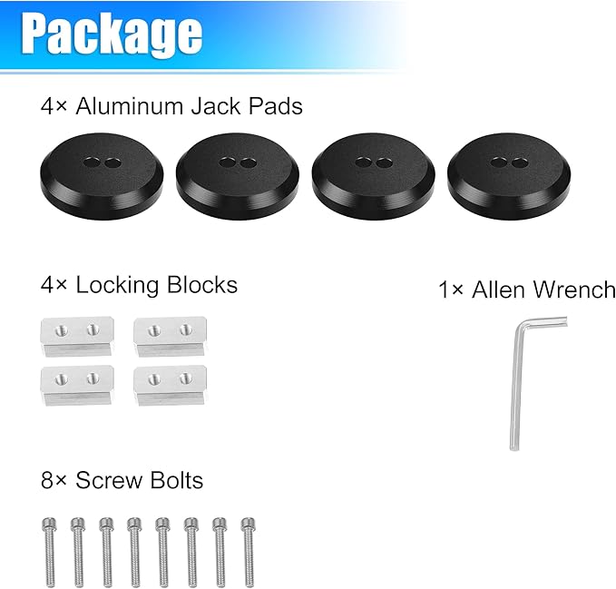 X AUTOHAUX 4 Pcs Aluminum Jack Pads Jack Pucks for Chevrolet Corvette C5 C6 C7 C8 Z06 ZR1 1997-2021 Jacking Lift Pad Jack Lift Point Pad Adapter Black