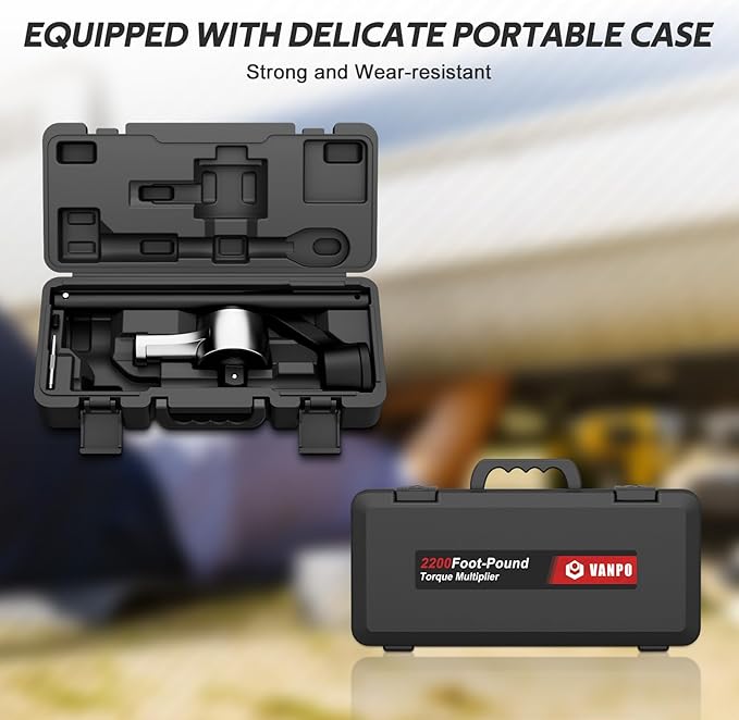 VANPO Torque Multiplier, 1:3 Torque Ratio, Heavy Duty Torque Multiplier Wrench, 1" Drive Output 2200 Ft.lb/2982.22 N.m, 3/4" Drive Input 733 Ft.lb/993.6 N.m for Caravans, Truck, Tractor Maintenance