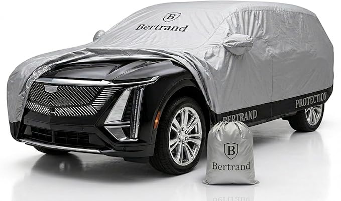 BERTRAND Premium SUV Car Cover (207x77 - Size - S3) - Waterproof All Weather | Mirror Pockets + Door Zipper | Cotton-Lined | UV Protection + Reduces Hail Impact | Extra Large SUVs