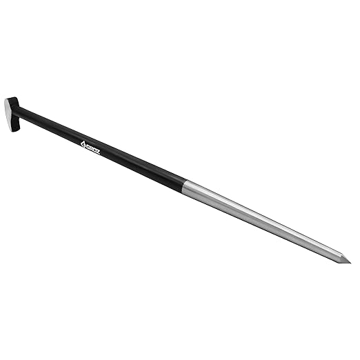 Groz 33153 20" Roll Head Pry Bar - Chrome Vanadium Steel, Heavy-Duty Forged Construction, Automotive Alignment Tool