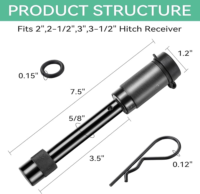 ‎Voltorb Hitch Receiver Pin Lock, 5/8inch Trailer Locking Pin Tow Hitch Lock for Class IV V V+ Tow RV Trailer Hitch, Anti-Theft & Anti Rattle