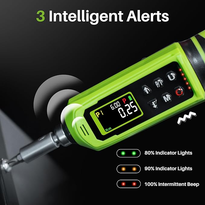 Digital Torque Screwdriver,0.8-53.1In.Lb/0.09-6N.m,1/4 Drive Inch Pound Electronic Torque Wrench Screwdriver Set with ±2% Accuracy,Vibration Buzzer Indicator for Gunsmithing,Scope Mounting