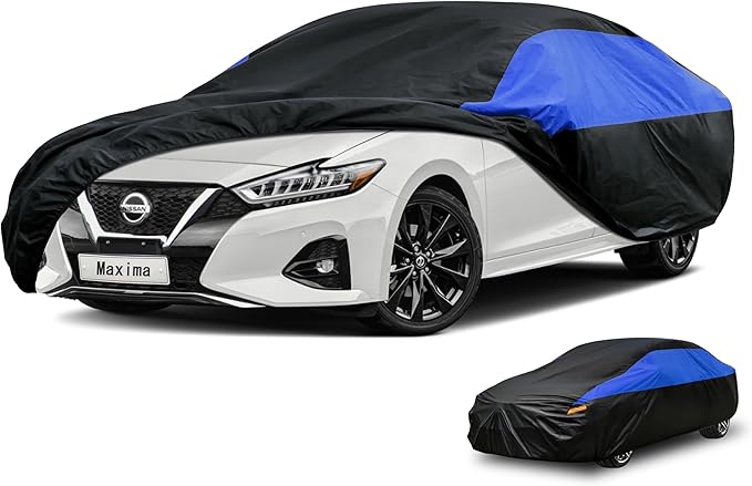 Nissan Car Cover Custom Fit Nissan Maxima Waterproof All Weather, Lightweight Full Exterior Cover for Automobiles Outdoor Sun UV Rain Dust Snow Wind Protection.