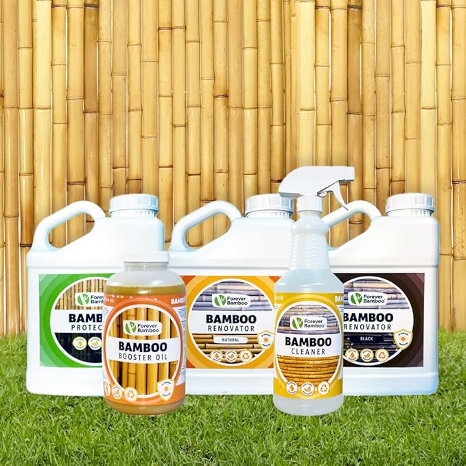 FOREVER BAMBOO Maintenance Sealer Outdoor Waterproof Protector Premium Water-Base Environmentally Friendly Bamboo Wood Sealant With UV Protection for Bamboo Fence, Poles, or Deck 1 Gal.