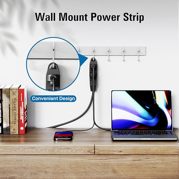 K KASONIC - 3-Feet 3 Outlet Extension Cord, UL Listed, 16/3 SJTW 3-Wire Grounded, 13 Amp 125 V 1625 Watts, Multi-Outlet Indoor/Outdoor Use, Black