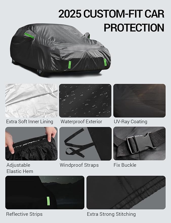 Proadsy Car Cover Custom Fit for 2019-2025 Lexus ES ES300 330 350, Waterproof All Weather for Automobiles, Full Exterior Cover Rain Snow Sun Protector Indoor Outdoor Car Cover