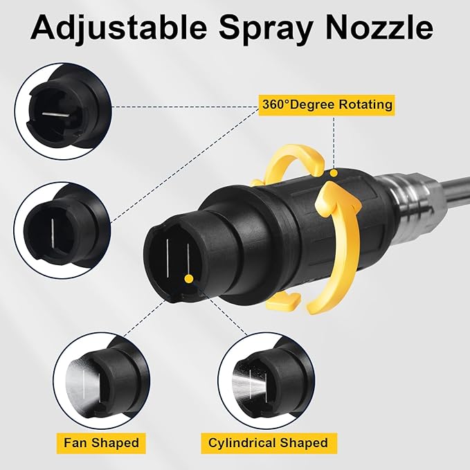 Foam Cannon Dual Connector Accessory, Double Tip Attachment 1/4" Quick Connect Dual Lance Pressure Washer Extension Wand with 360° Adjustable Washer Sprayer Nozzle & Car Wash Mitt for Foam Soap Cannon