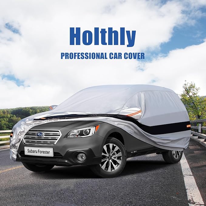 10 Layers SUV Car Cover Custom Fit for Subaru Forester (1998-2024) Waterproof All Weather for Automobiles, Outdoor Full Cover Rain Sun UV Protection.Silver