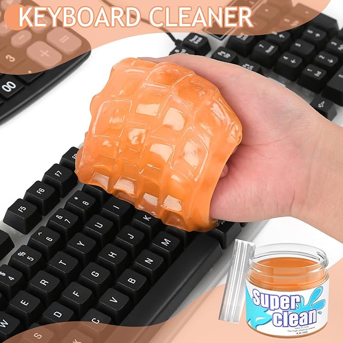 Car Cleaning Gel Car Cleaning Putty Car Putty Car Interior Cleaner Car Slime Car Detailing Kit Car Accessories Gifts for Men Women Stocking Stuffers Orange