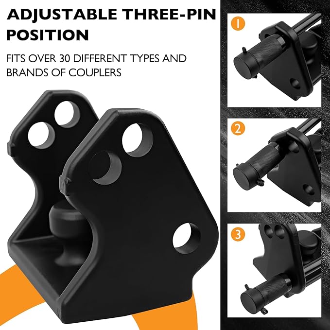 HQPASFY Trailer Hitch Lock, Trailer Coupler Lock with Pin, Heavy-Duty Coupler Lock Model Tl-33 Trailer Lock,Fits Over 2" to 2-5/16" Couplers - Black