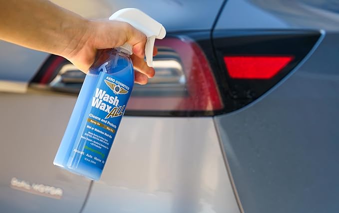 Wet or Waterless Car Wash Wax Kit 32 Fl. oz, UV Protection. Cleans, Protects, and Shines. Aircraft Quality Just Spray On and Wipe Dry Anywhere, Anytime, Home, Office, School, Garage, Parking Lots.