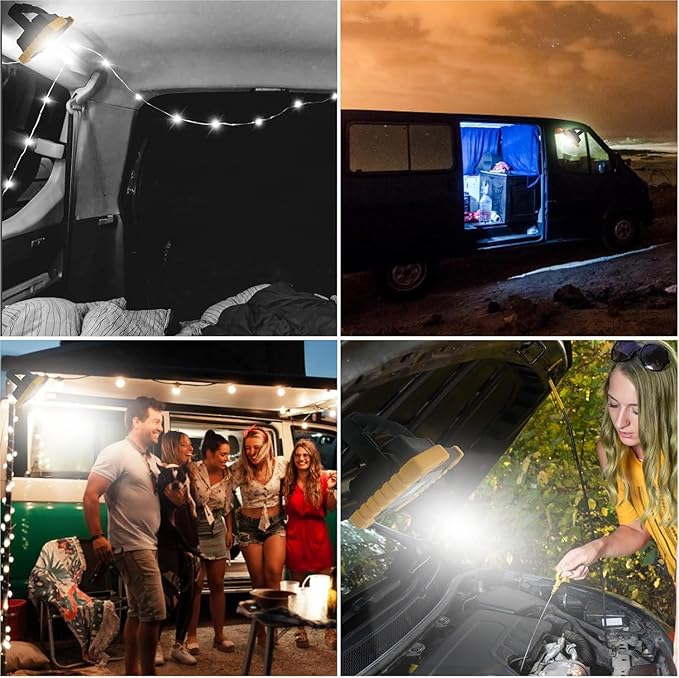 OTYTY LED Work Light Rechargeable, 30W 1500LM Battery Powered Portable Flood Lights with Magnetic Base, 4200mAh Battery for Camping Outdoor Car Repairs Job Site Lighting 2 Pack