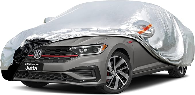 Car Cover Custom Fit Volkswagen Jetta (2005-2025) Waterproof for Automobiles, Oxford Sun Rain Dust Snow Protection (Ships from US Warehouse, Delivery 3-8 Days)