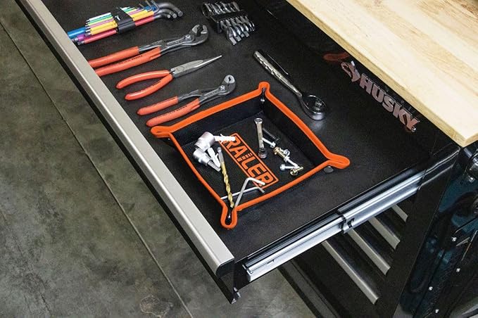 Railer MagMat Tray – Magnetic Tool Mat & Parts Tray – 10x10 Flexible Magnetic Mat Holds 17 lbs – Heavy Duty Magnet Pad for Mechanics – Non-Slip Magnetic Work Mat & Tool Pad for Auto Repair