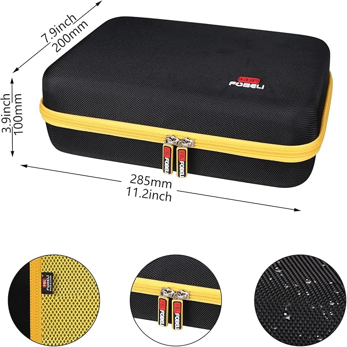 FBLFOBELI Hard Storage Carrying Case for Bullseye Pro/for KeenPower Digital Tire Inflator, Case Only (Yellow)