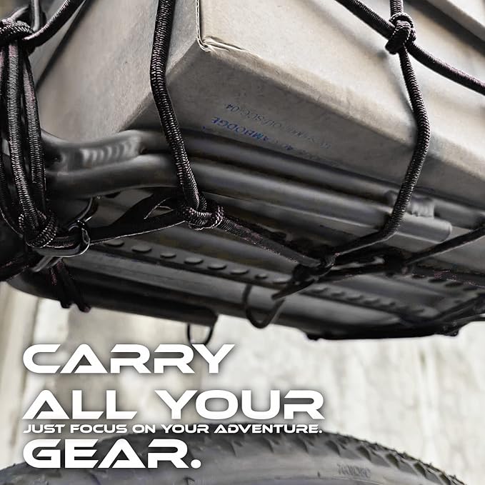 ONIPAX 15"x 15" High Elastic Bungee Cargo Net with 6 Hooks for Bicycle Motorcycle