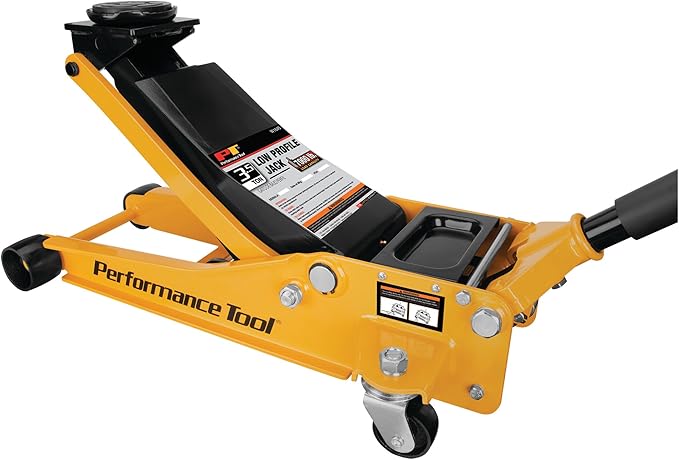 Performance Tool W1645 Professional Low-Profile Swiveling Floor Jack, 3.5-Ton Capacity, Lift Range 3-1/2-Inch to 20-1/2-Inch