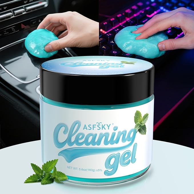 ASFSKY Car Cleaning Gel (Blue,Mint) Cleaning Putty Universal Dust Cleaning Car Interior Cleaner Keyboard Dust Remover Car Slime Gifts for Men Women Girl（1 Pack）