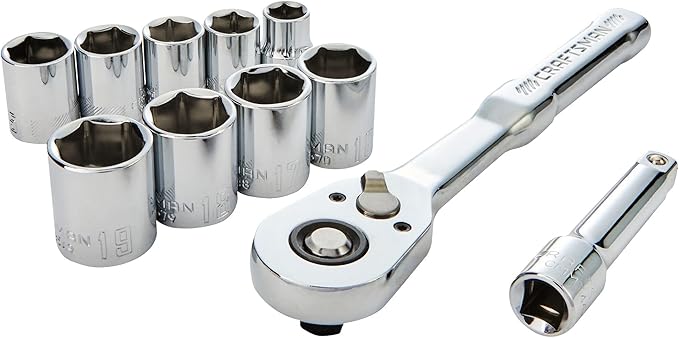 CRAFTSMAN Mechanics Tool Set, 3/8 Inch Drive, SAE, 11 Piece (CMMT12126)