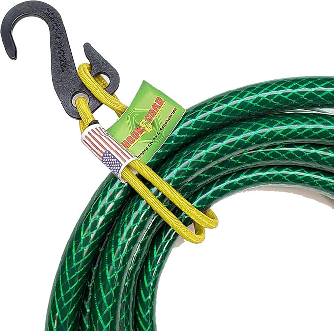 Hook & Hang Bungee Cords - Storage & Organization Cords - Hang Hoses, Cords, Ladders, Bikes, Tools & More. an Incredible Organizer! (3 PK, Yellow)