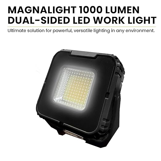 Power By GoGreen Magnalight 1000 Lumen LED Work Light – Dual-Sided, Rechargeable, with Magnetic Stand & USB Charging