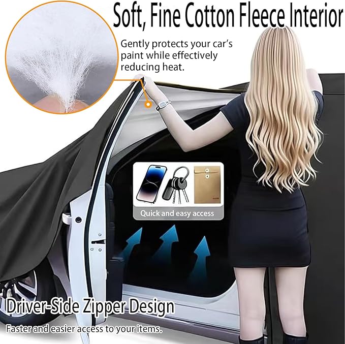 Car Cover Compatible with for Ford Mustang/Shelby 1965-2025, Waterproof All Weather for Automobiles, Outdoor Full Cover Rain Sun UV Protection, Black