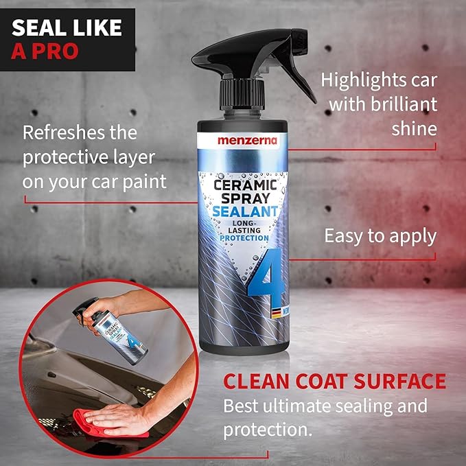 Menzerna Ceramic Spray 750ml I Ceramic Coating Spray Wax for Ultimate Protection and High Shine I Seals the Car Paint and Protects against Dirt, Bugs and Environmental Impacts I Brilliant Finish