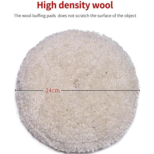 Gracefur 2-Pack 7" Wool Buffing Pad with Hook & Loop Backing for Buffing, Polishing, Cutting & Compounding - 7 Inch 100% Natural Wool Polishing Pad for Car, Marine, RV & Trucks
