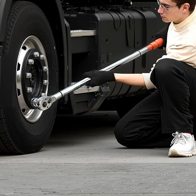 VEVOR 3/4 Inch Drive Torque Wrench 100-600fFT.LB/136-814Nm, 1 Inch Adapter, Split Beam, 48'' Length, less effort for Off-road Equipment,Truck,Motor Homes & Drilling Platform