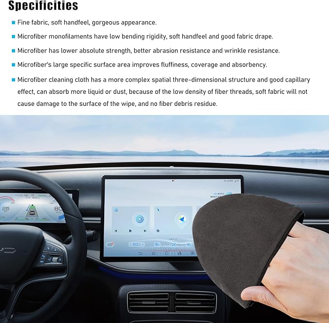 Car Screen Cleaner, 4.72×3.93" Triangle Microfiber Auto Screen Cleaning Pad, Foldable Touch Screen Cleaner Cloth for Vehicle Dashboard LCD Display, Interior Car Accessories