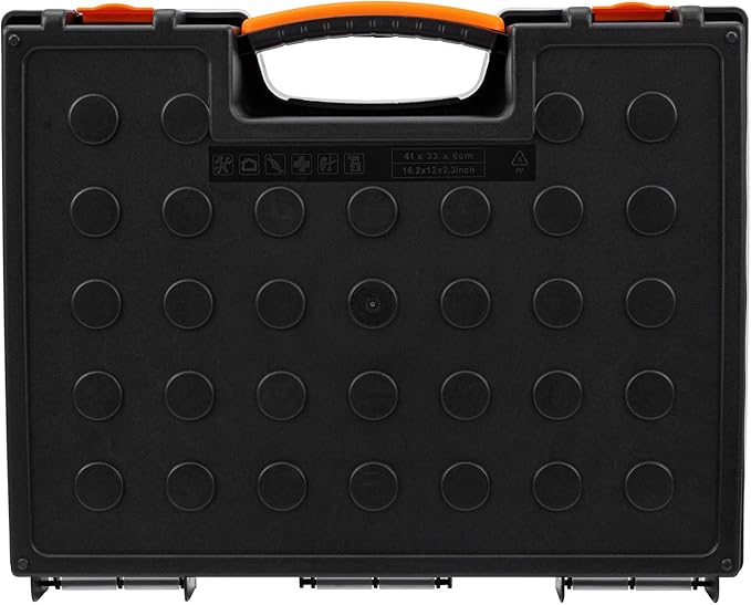 Amazon Basics 19-Removable Compartment Organizer,Black,Orange,16.5 x 13.2 x 2.4 inches,(Pack of 8)
