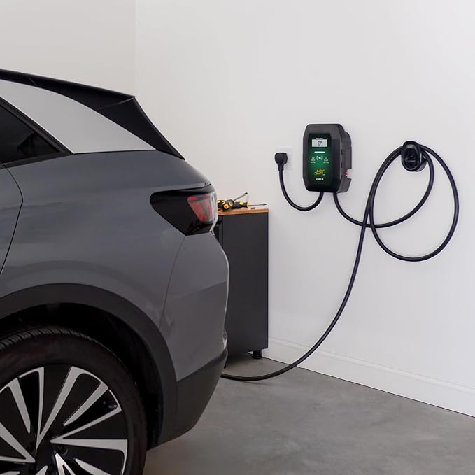 Battery Tender eCharge 48 AMP EV Charger - Level 2 Mounted Indoor Outdoor Fast Electric Vehicle Charging Station with Flexible 25ft Cable NEMA 14-50 - 022-3019-DL-WH