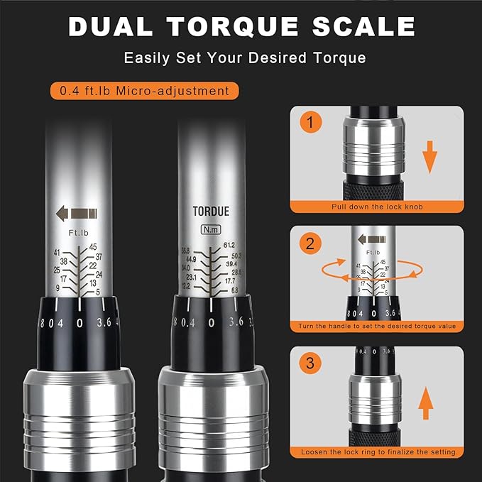 AEROFORCE 14PCS 3/8-Inch Drive Swivel Magnetic Spark Plug Socket Set with 3/8'' Torque Wrench (5-45 Lb.ft/6.8-61.2 Nm), Universal Joint & Extension Bar - Durable CR-V Steel for Easy Spark Plug Removal