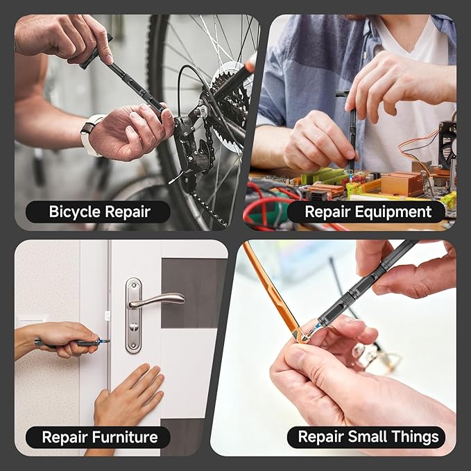 42 in 1 Magnetic Screwdriver Set, DIY Ratchet Screwdriver Set, Multi Bit Screw Drive with Storage Case, Portable Compact Repair Tool Kit for Gifts, Furniture, Computer, Bicycle - Orange